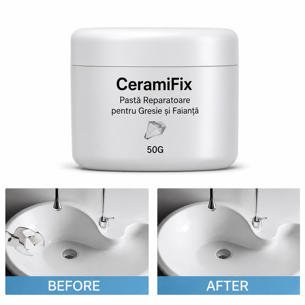 CERAMIFIX-Pastă Reparatoare pentru Gresie și Faianță