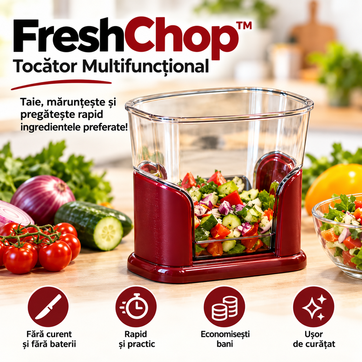🥗 FreshChop™ – Tocător Multifuncțional