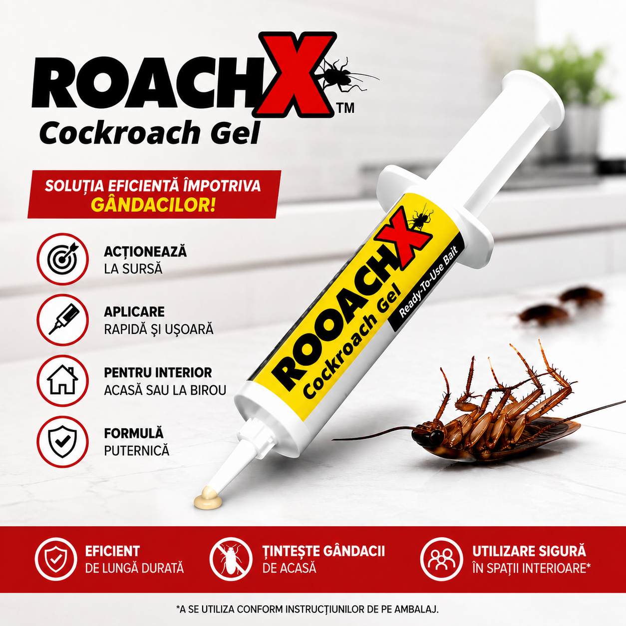 RoachX™ – Gel pentru Combaterea Gândacilor