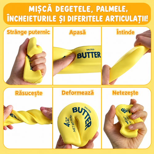 Butter Squishy 4oz 🧈 – Jucărie Antistres cu Revenire Lentă