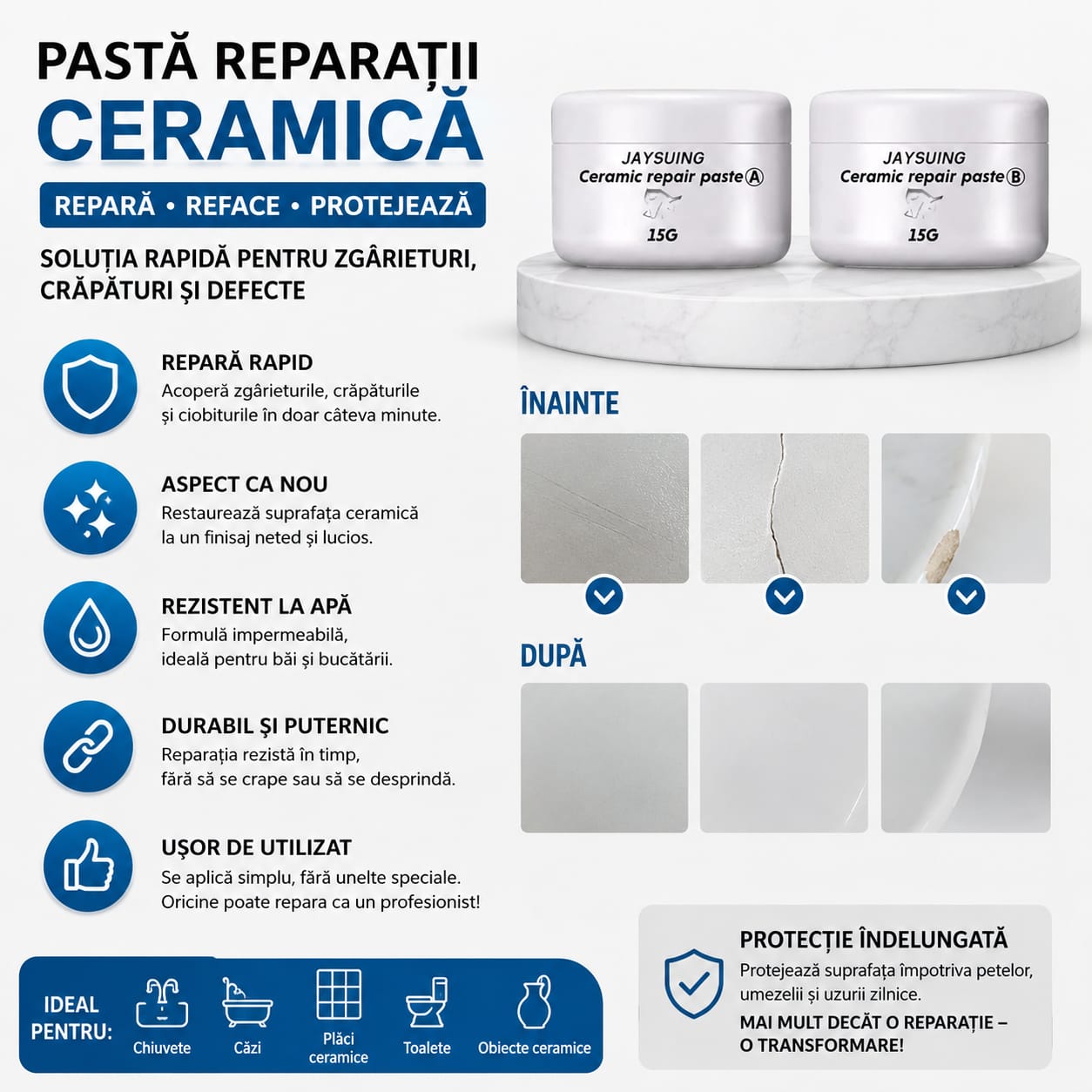 CERAMIFIX-Pastă Reparatoare pentru Gresie și Faianță