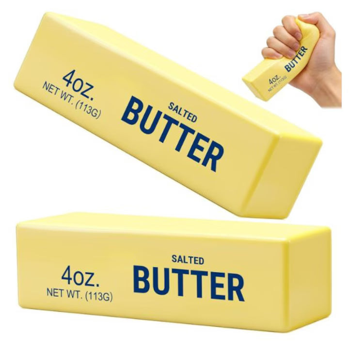 Butter Squishy 4oz 🧈 – Jucărie Antistres cu Revenire Lentă